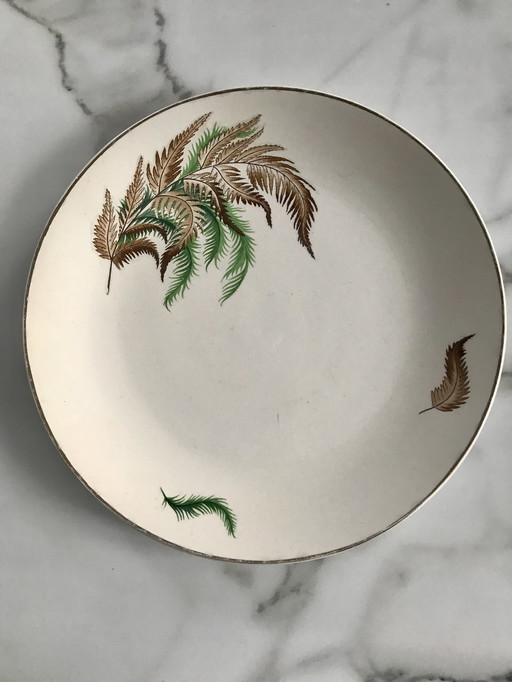 Plat Rond ancien Fougères Lamartine Digoin Sarreguemines