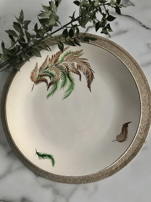 Plat Rond ancien Fougères Lamartine Digoin Sarreguemines