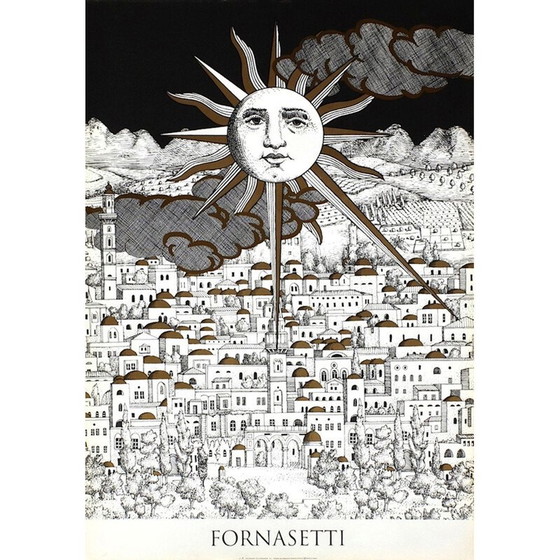 Image 1 of Sérigraphie vintage "Sole in Geruslemme" de Piero Fronasetti, 1993