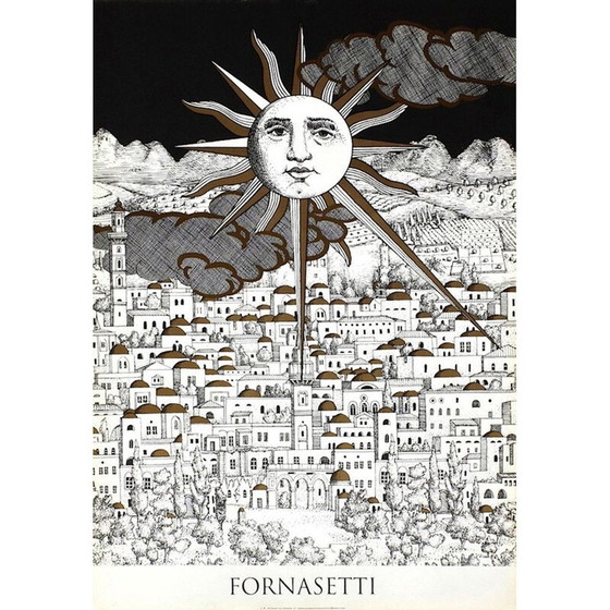 Image 1 of Sérigraphie vintage "Sole in Geruslemme" de Piero Fronasetti, 1993