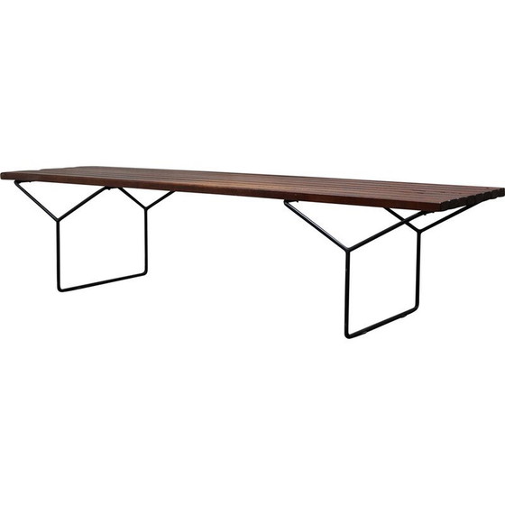 Image 1 of Banc vintage en bois à lattes par Harry Bertoia pour Knoll International, Allemagne 1960