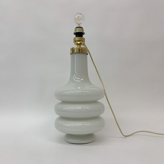 Image 1 of Lampe de table vintage en verre et métal, Allemagne 1970