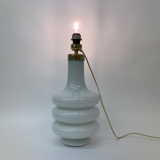 Image 1 of Lampe de table vintage en verre et métal, Allemagne 1970