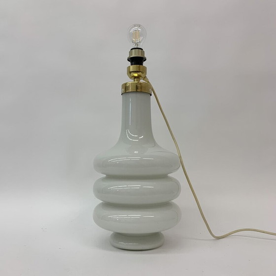 Image 1 of Lampe de table vintage en verre et métal, Allemagne 1970