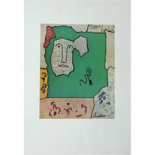 Lithographie vintage de Gaston Chaissac, années 1960