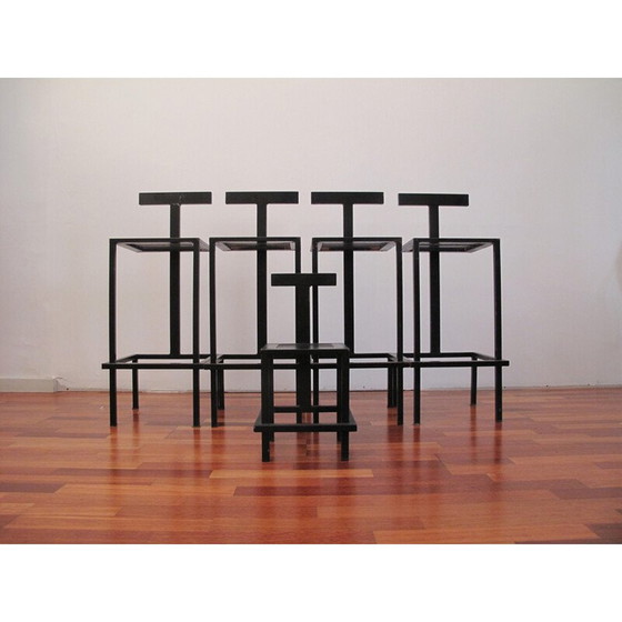 Image 1 of Lot de 5 tabourets de bar modernes vintage des années 1980