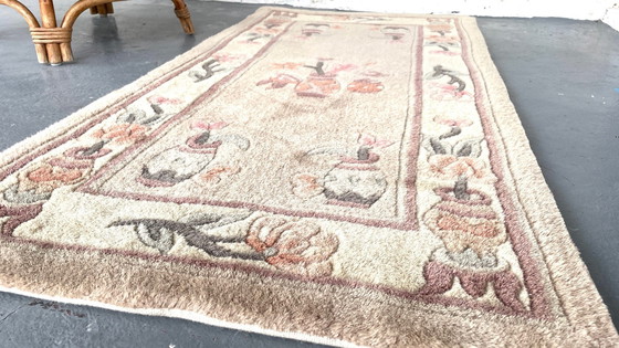 Image 1 of Tapis Velouré Vintage Beige Rosé 118 X 60Cm