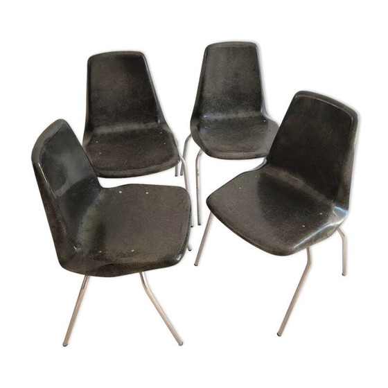 Image 1 of Ensemble de 4 chaises vintage par Alberto Roselli pour Rima, Italie années 1960