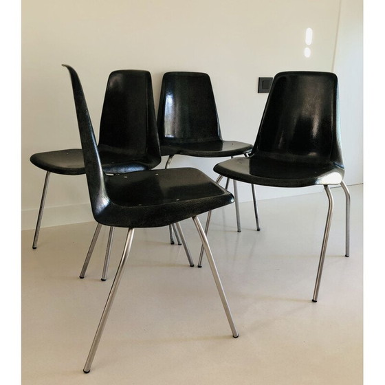 Image 1 of Ensemble de 4 chaises vintage par Alberto Roselli pour Rima, Italie années 1960