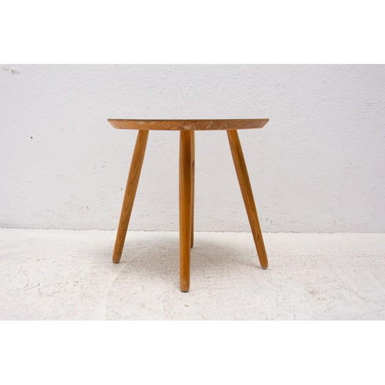 Image 1 of Tabouret vintage en bois et formica, Tchécoslovaquie années 1960