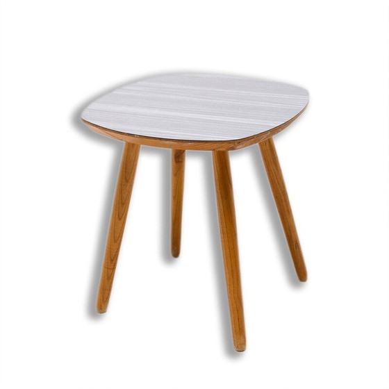 Image 1 of Tabouret vintage en bois et formica, Tchécoslovaquie années 1960