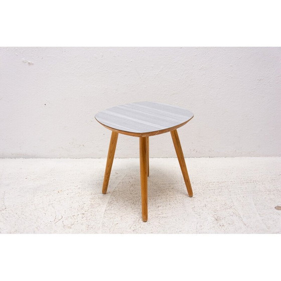 Image 1 of Tabouret vintage en bois et formica, Tchécoslovaquie années 1960