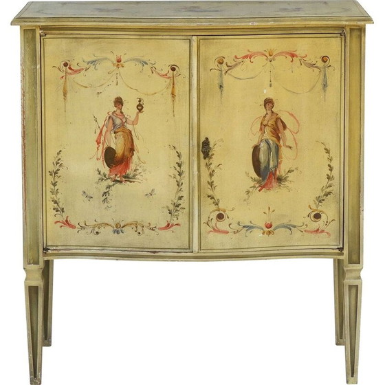 Image 1 of Armoire vintage de style vénitien peinte à la main C1960, Italie 1960