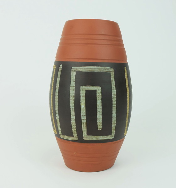 Image 1 of Vase Duemler & Breiden Modèle 50/20 Sgraffite et décor abstrait 1950S 1960S Wgp