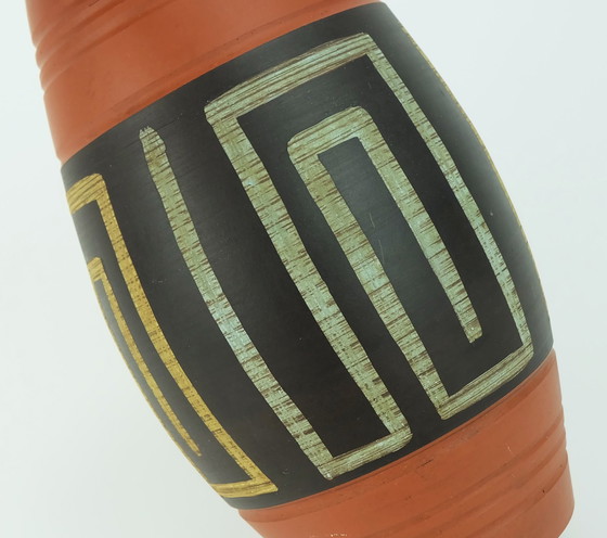 Image 1 of Vase Duemler & Breiden Modèle 50/20 Sgraffite et décor abstrait 1950S 1960S Wgp