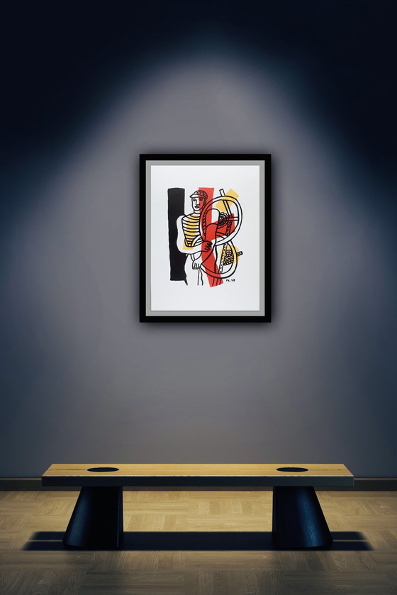Image 1 of Fernand Léger : "Le Cycliste, 1948". Lithographie, signée dans la plaque.