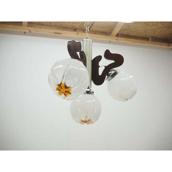 Image 1 of Lustre en verre du milieu du siècle, Italie années 1950