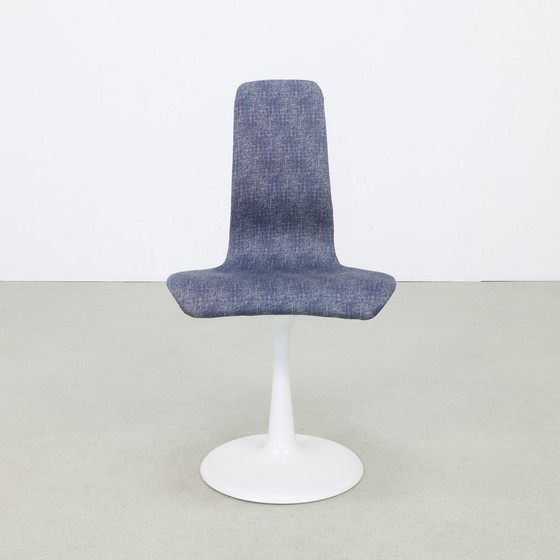 Image 1 of 6X Chaise de salle à manger vintage base tulipe 1970, âge de l'espace