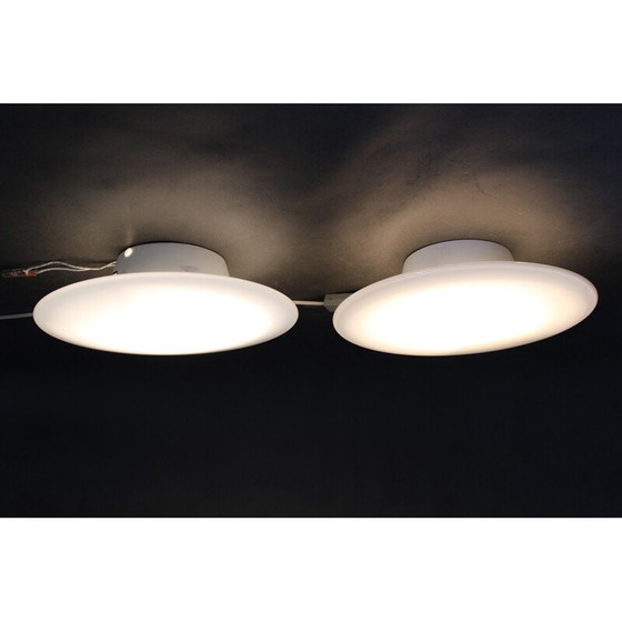 Image 1 of Paire de plafonniers Eklipta vintage par Arne Jacobsen pour Louis Poulsen, Danemark 1970