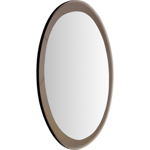 Miroir vintage 2 objets d'art en verre et cristal par Fontana Arte, Italie 1950