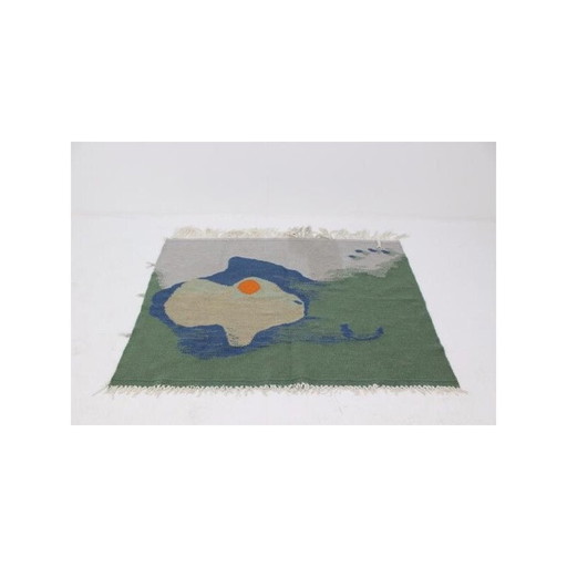 Tapis vintage en laine multicolore, Tchécoslovaquie 1960