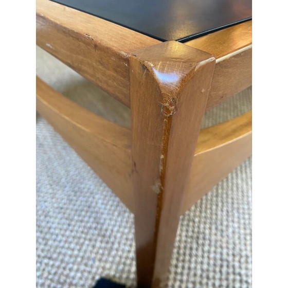 Image 1 of Table d'appoint vintage en frêne par Baumann, France 1980