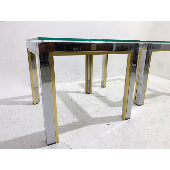 Image 1 of Paire de tables d'appoint du milieu du siècle en métal et verre, Italie, années 1970
