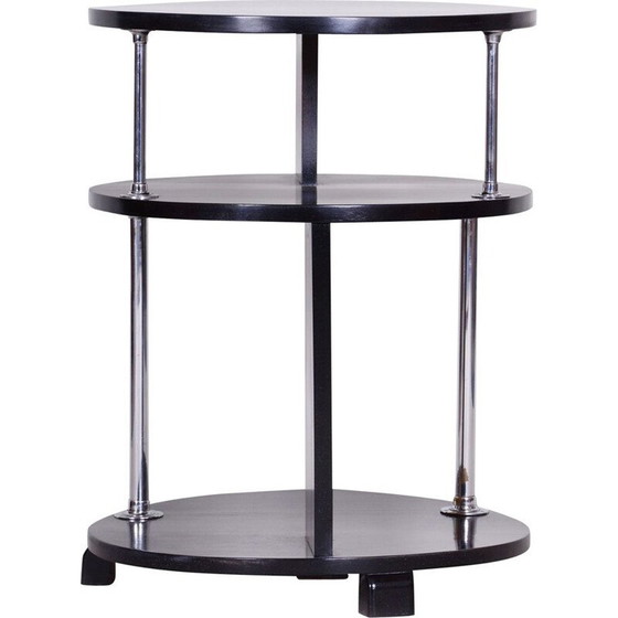 Image 1 of Table basse vintage noire en hêtre et acier, 1930