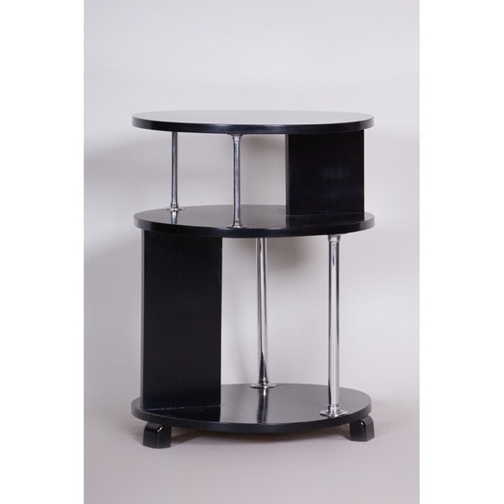 Image 1 of Table basse vintage noire en hêtre et acier, 1930