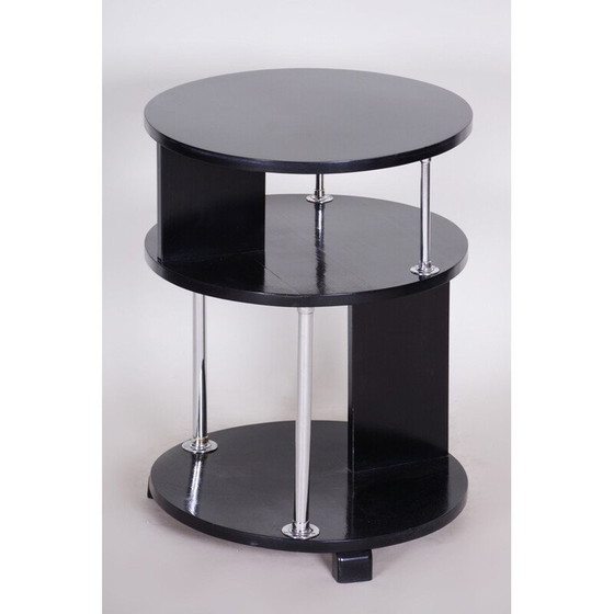Image 1 of Table basse vintage noire en hêtre et acier, 1930