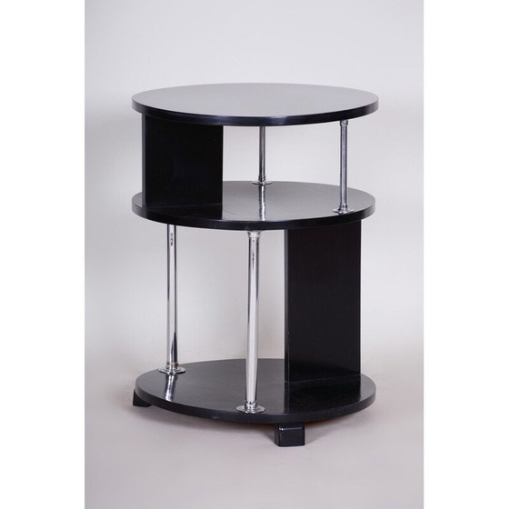 Image 1 of Table basse vintage noire en hêtre et acier, 1930