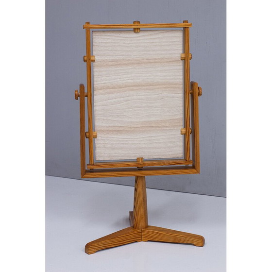 Image 1 of Miroir de table vintage en pin et bois, Suède 1960