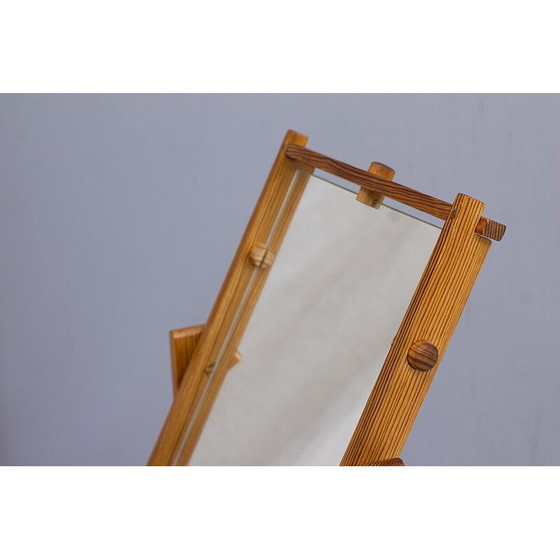 Image 1 of Miroir de table vintage en pin et bois, Suède 1960