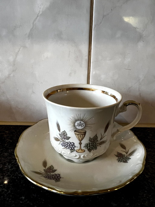 Mitterteich Bavaria Tasse et soucoupe en porcelaine