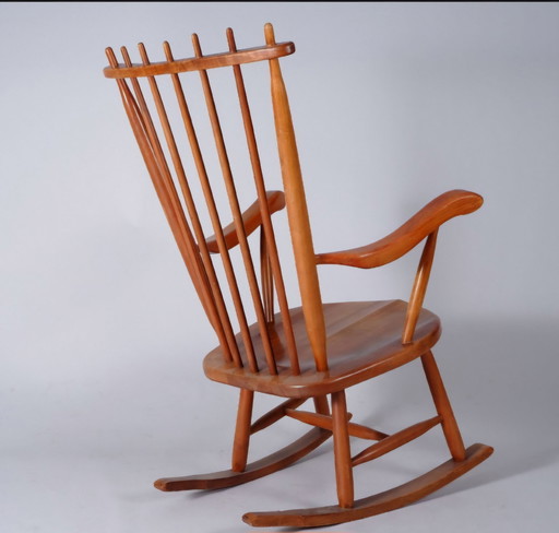 Rocking Chair Highback - De Ster Geldermalsen Vintage spijlen Schommelstoel