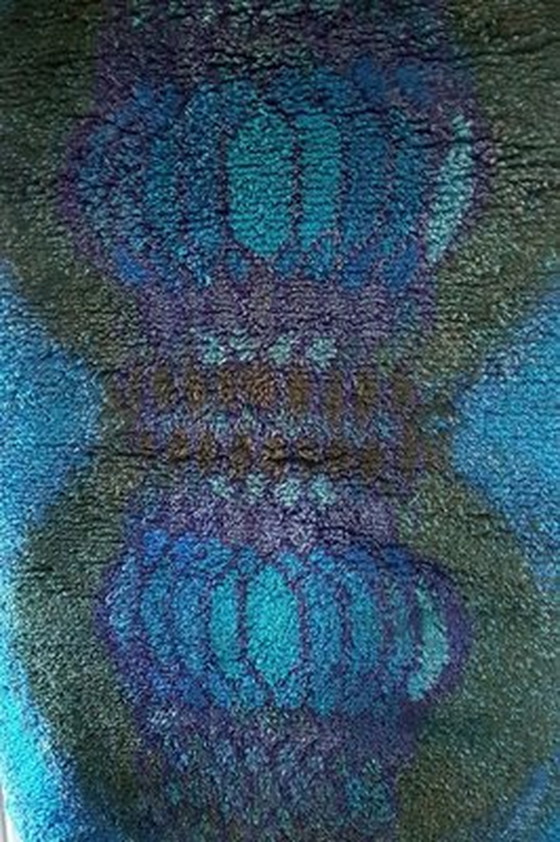 Image 1 of Tapis de tapisserie Kistika en laine bleue finlandaise par Terttu Tomero, 1960S