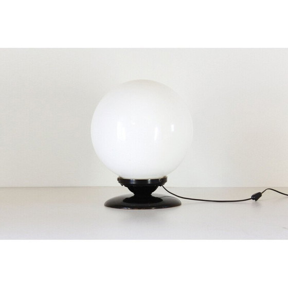 Image 1 of Lampe de table vintage avec base en bois noir 1970