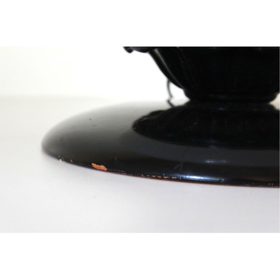 Image 1 of Lampe de table vintage avec base en bois noir 1970