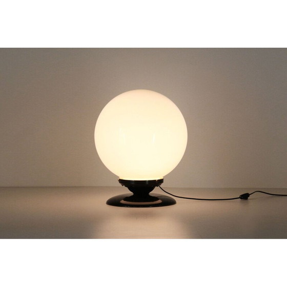 Image 1 of Lampe de table vintage avec base en bois noir 1970