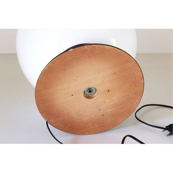 Image 1 of Lampe de table vintage avec base en bois noir 1970
