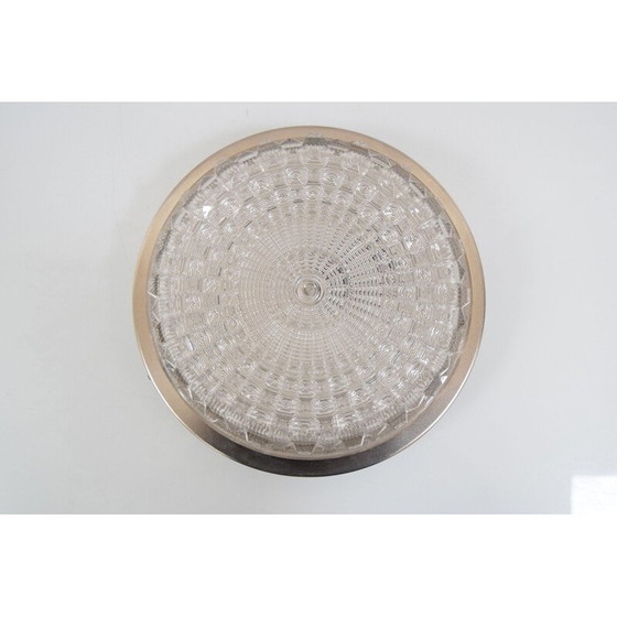 Image 1 of Plafonnier vintage en verre et métal par Pokrok Zilina, Tchécoslovaquie 1970