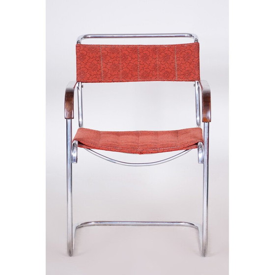 Image 1 of Fauteuil Bauhaus rouge vintage de Marcel Breuer pour Mücke-Melder, années 1930