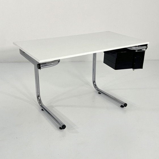 Image 1 of Table à dessin noire et chromée par Joe Colombo pour Bieffeplast, 1970S