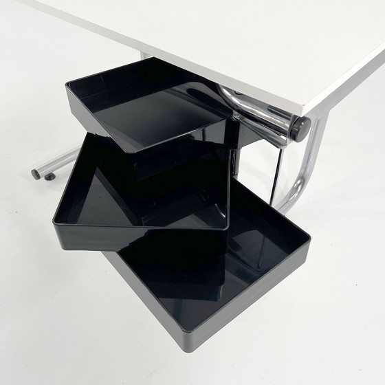 Image 1 of Table à dessin noire et chromée par Joe Colombo pour Bieffeplast, 1970S