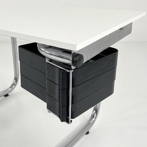 Image 1 of Table à dessin noire et chromée par Joe Colombo pour Bieffeplast, 1970S