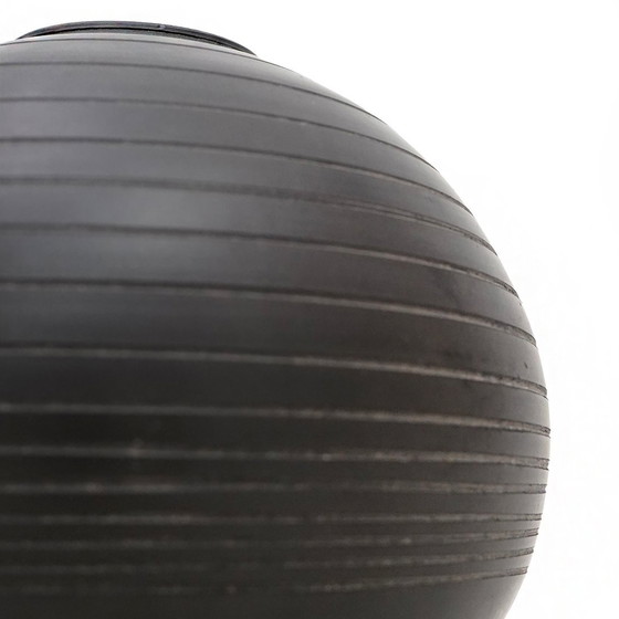 Image 1 of Vase sphérique en céramique noire par Andrea Mannuzza pour Il Tondo, 1980S