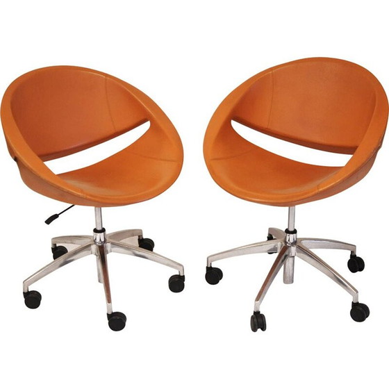 Image 1 of Fauteuil vintage Mya pour Ares line en cuir orange