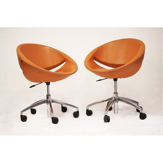 Image 1 of Fauteuil vintage Mya pour Ares line en cuir orange