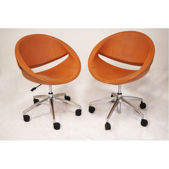 Image 1 of Fauteuil vintage Mya pour Ares line en cuir orange