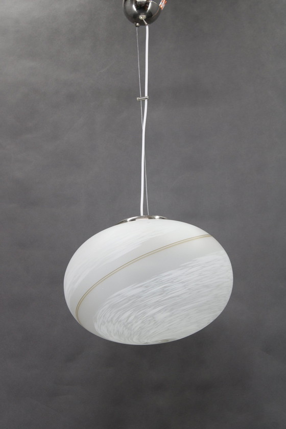 Image 1 of Lampe pendante en verre fabriquée à la main à Venise dans les années 1980, Italie